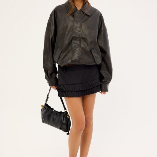 Lioness Double Ruffle Mini Skort Onyx