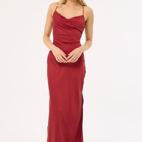 Perfect Stranger Evie Recycled Maxi Dress Burgundy