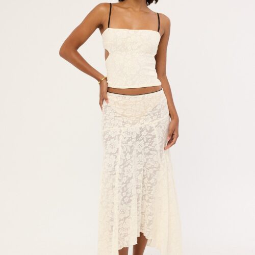 Jgr & Stn Myra Lace Maxi Skirt Antique White