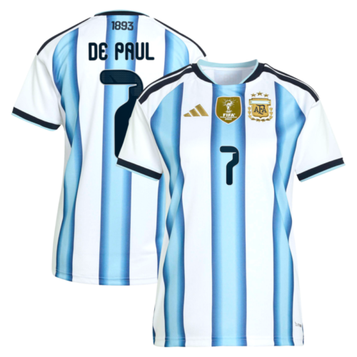 Argentina adidas Home Shirt 2026 – Womens with De Paul 7 printing
