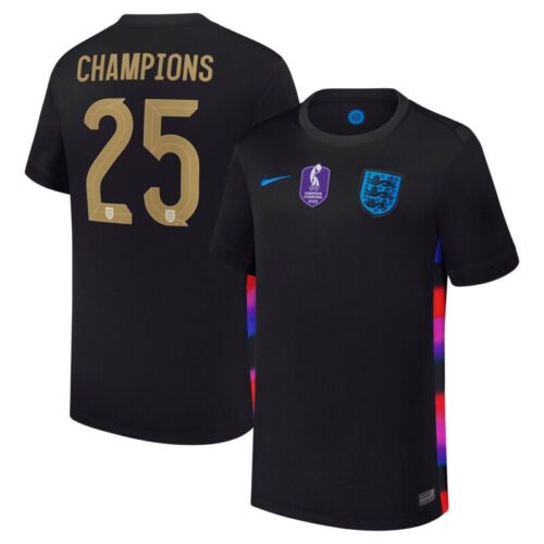 England Lionesses Nike Away Stadium Shirt 2025 – Kids with Champions 25 printing