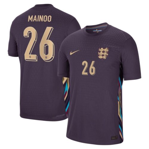 England Nike Dri Fit Adv Away Match Shirt 2024 – Kids with Mainoo 26 printing