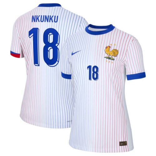 France Nike Dri-FIT ADV Away Match Shirt 2024 – Womens with Nkunku 18 printing