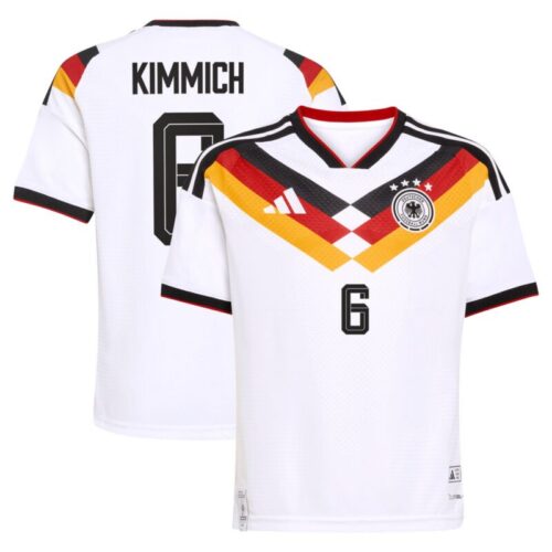 Germany National Team adidas Home Authentic Shirt 2026 – Kids with Kimmich 6 printing