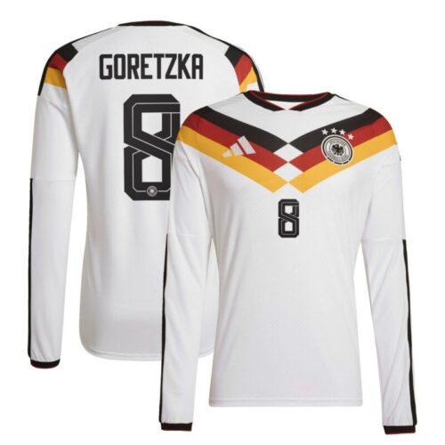 Germany National Team adidas Home Authentic Shirt 2026 – Long Sleeve with Goretzka 8 printing