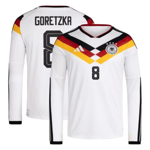 Germany National Team adidas Home Shirt 2026 – Long Sleeve with Goretzka 8 printing